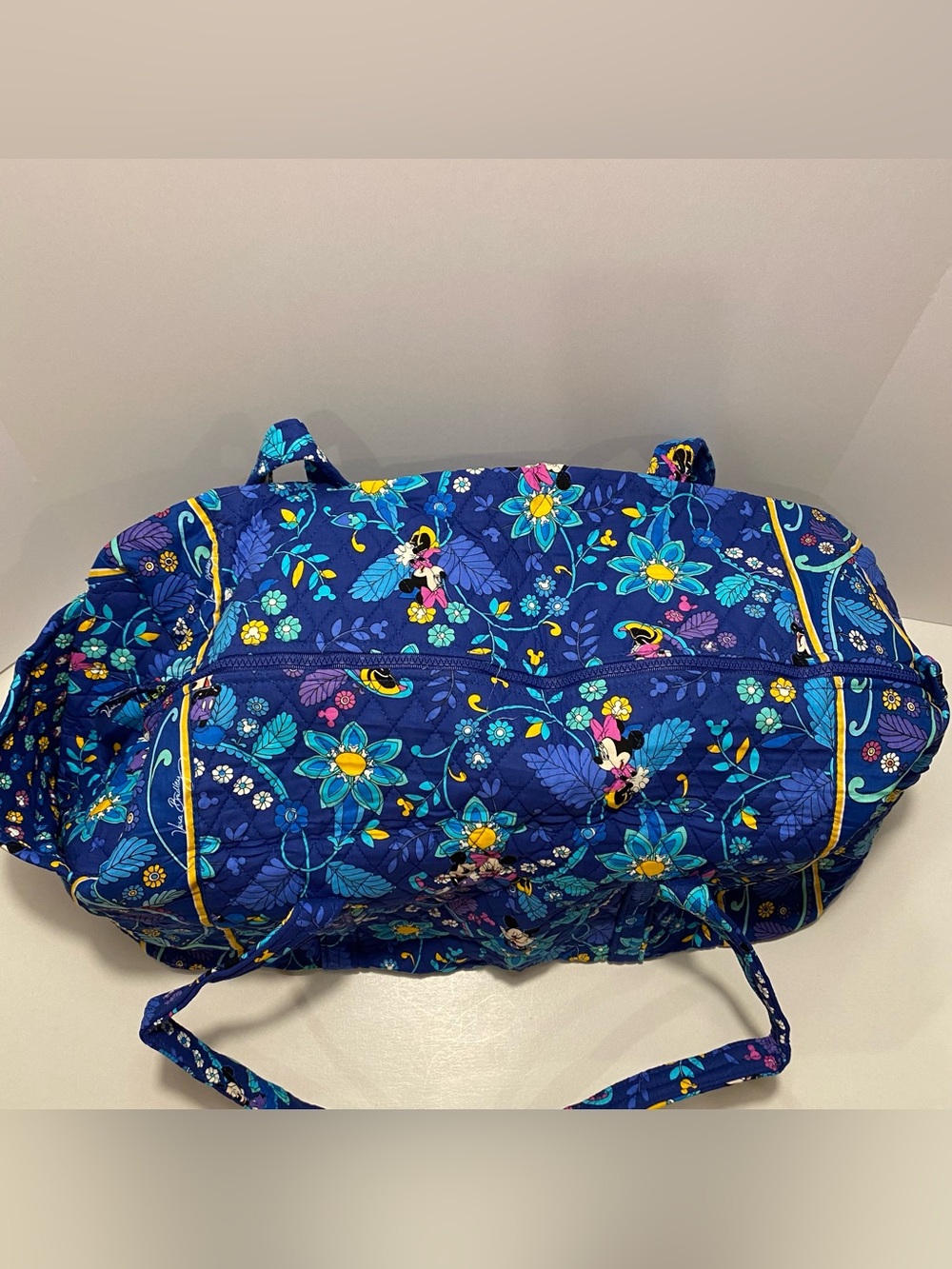 Vera Bradley x Disney Blue Quilted Duffel Tote Bag. NWT. Brilliant Blue Mickey